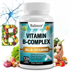 Complément complexe de vitamine B, contenant d'acide folique et de la vitamine C, soutient l'énergie, la santé immunitaire, le supplément antioxydant