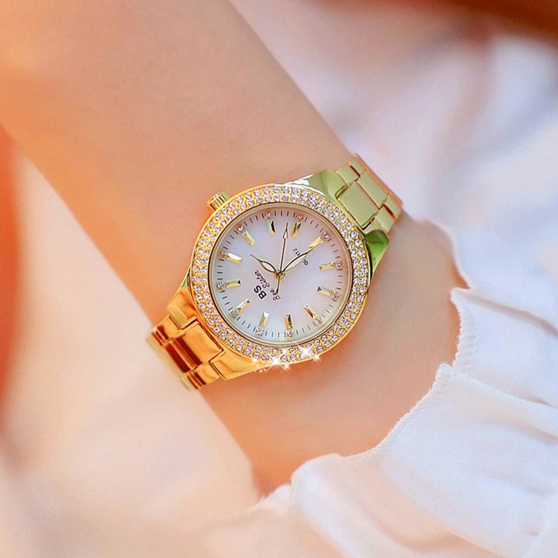 Mode décontracté femmes montre élégante marque de luxe bracelet en acier inoxydable Quartz robe montres pour femme cadeaux