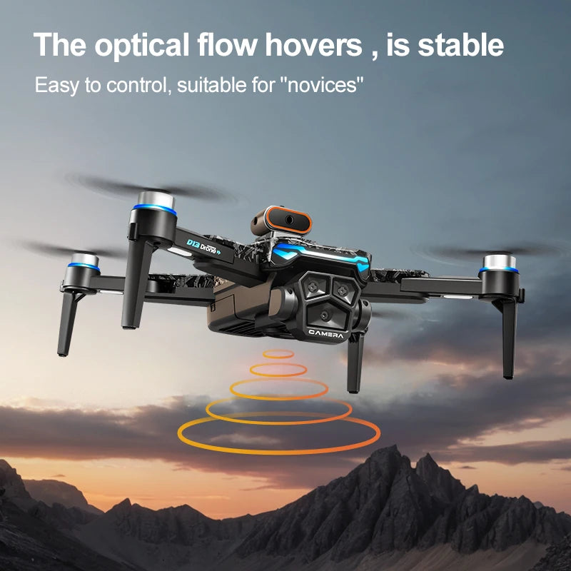 Nouveau Drone D13 4K professionnel trois caméras HD avec grand écran 5G WIFI FPV Dron flux optique sans brosse vol stationnaire pliable quadrirotor