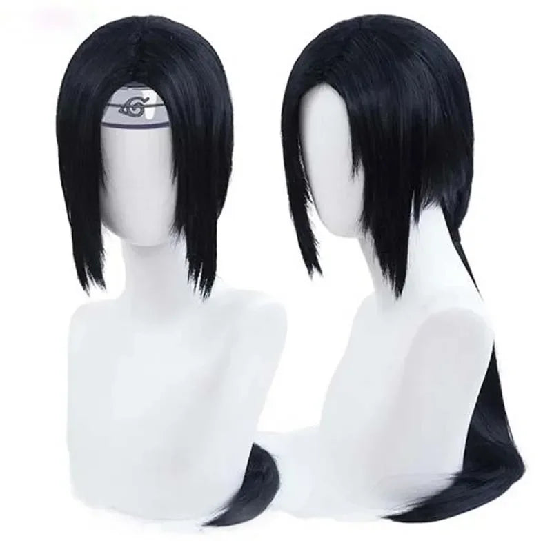 Anime Uchiha Itachi Cosplay perruque Itachi Uchiha longue ligne droite noir résistant à la chaleur cheveux synthétiques Cosplay perruques