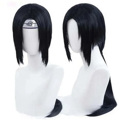 Anime Uchiha Itachi Cosplay perruque Itachi Uchiha longue ligne droite noir résistant à la chaleur cheveux synthétiques Cosplay perruques