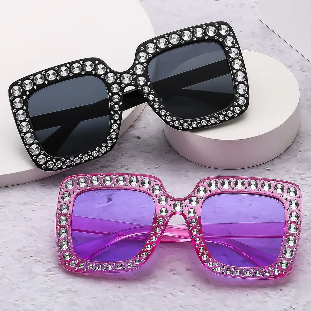 Lunettes de soleil carrées à paillettes pour enfants, à la mode, pour garçons et filles, élégantes en diamant, pour bébés, lunettes de fête, UV400