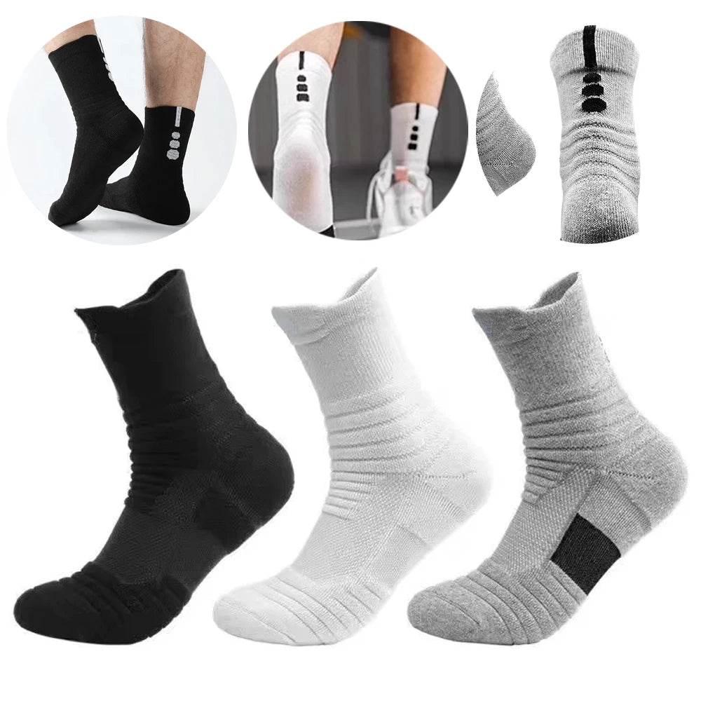 1/3 pairs of men's non-slip football socks, cotton socks, short and long tube, breathable and deodorizing sports socks, sizes 39-45