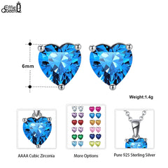 Effie Queen 925 boucles d'oreilles en argent Sterling pierre de naissance pour femmes AAA Zircon cubique 12 couleurs boucles d'oreilles mode fille bijoux SE84