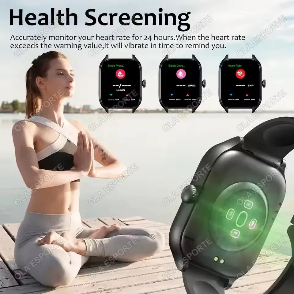 Nouvelle montre intelligente 2.01 pouces HD affichage réponse faire appel Message vue Modes de Sport bricolage cadran prévisions météorologiques pour hommes femmes
