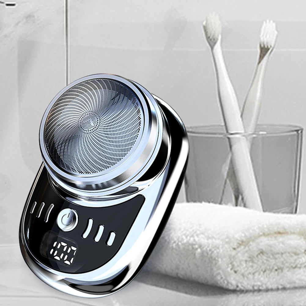 Mini rasoir électrique de voyage pour hommes avec affichage numérique, tondeuse à barbe pour le visage, rasoir aste lavable, taille de poche portable