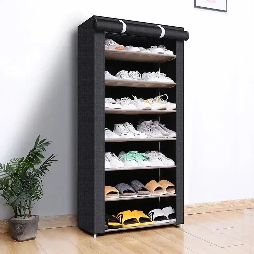 Étagère à chaussures en tissu anti-poussière, armoire à chaussures multicouche non tissée, support de rangement Simple, armoires peu encombrantes pour la maison, étagère à chaussures