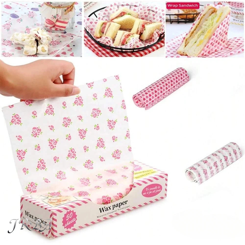 50 pièces papier de cire papier d'emballage alimentaire résistant à la graisse cuisson savon emballage papier Sandwich Hamburger bonbons alimentaires papier de cire résistant à la graisse