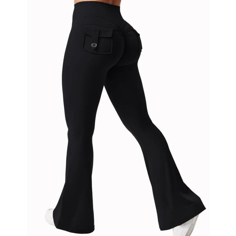 Leggings de Yoga à jambes larges et extensibles pour femmes, sensation nue, vêtements de travail de Fitness à Compression avec poches, nouvelle collection 2024 ﻿