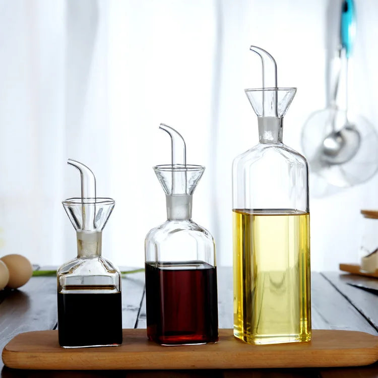 Pot d'huile en verre à haute teneur en Borosilicate, Pots d'huile et de vinaigre anti-fuite pour la cuisine, Pot de Sauce soja, réservoir d'huile, bouteille d'huile d'assaisonnement