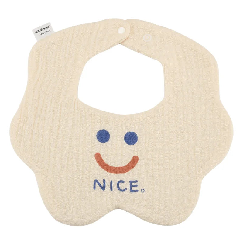 Bavoirs en coton imperméables pour nouveau-né, tissus réglables pour nourrissons filles et garçons, bavoir imprimé de dessin animé mignon, accessoires d'alimentation pour bébé