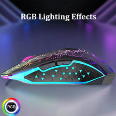 Souris sans fil Bluetooth 5.2 RGB 2.4G, double Mode, pour jeu, 6 boutons, silencieuse, pour MacBook, tablette, ordinateurs portables