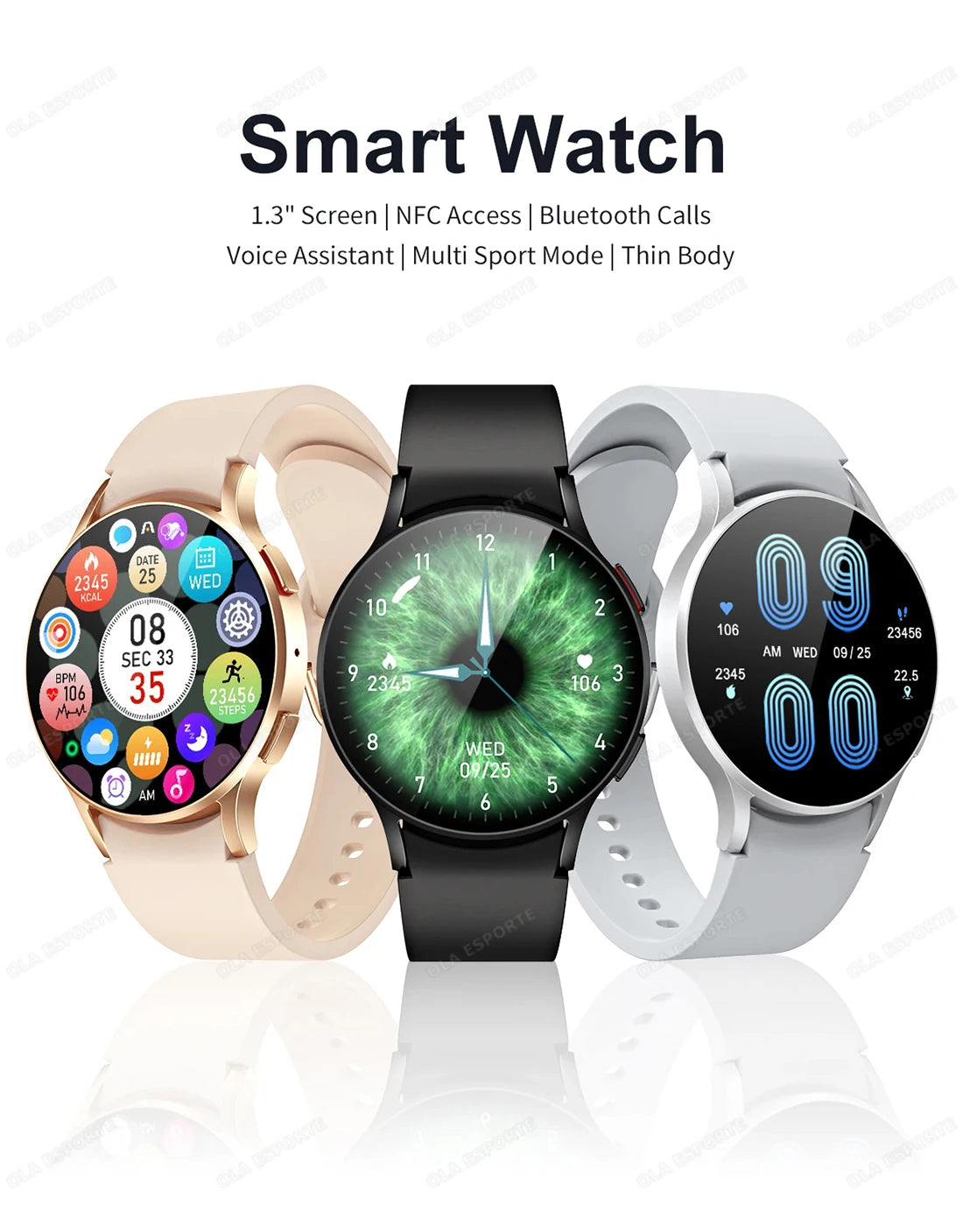 Smartwatch femmes montre 6 surveillance de la santé montre étanche Assistant vocal Bluetooth appel montre intelligente 2025 nouveau