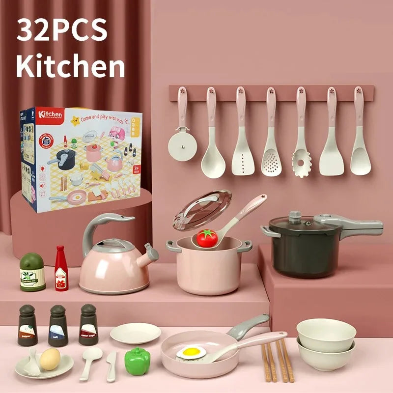 Ensemble de jeu de cuisine pour enfants, jouets de cuisine, ensemble de jeu pour les tout-petits, casseroles, cadeau