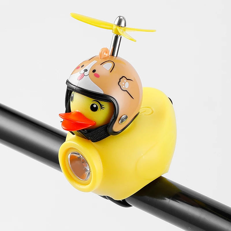 Lumière de vélo pour enfants, équitation de nuit, petit canard jaune, sonnette pour enfants, lampe de poche, phare de vélo pour cyclisme, lampe avant de vélo