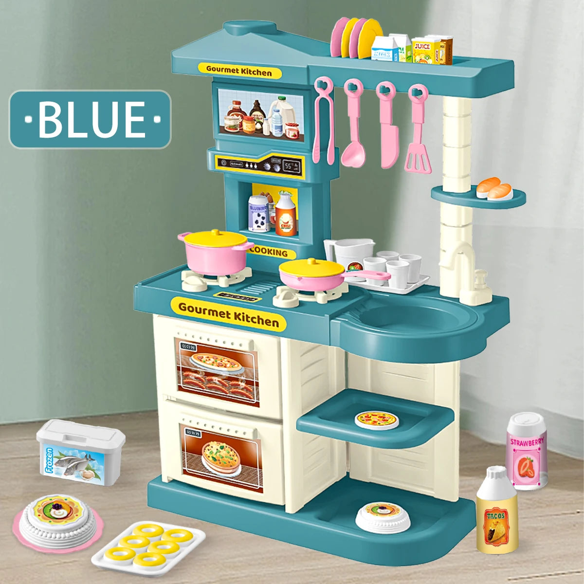 Accessoires de cuisine pour enfants, ensemble de jeu, jouets, aliments de cuisine, casseroles, Pots à lait, fourchette à pain pour enfants de 3 ans et plus, garçons et filles