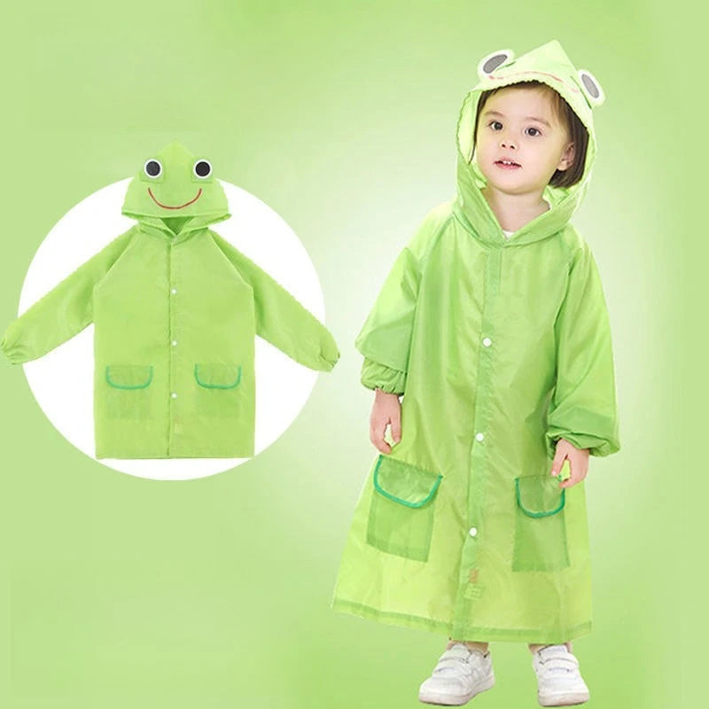 Cape de pluie de dessin animé mignon pour enfants – Poncho imperméable pour garçons/filles, maternelle et école primaire