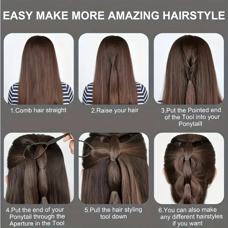 Hairbrush set, spray bottle, braiding loop, rat tail comb, teaser, edge brush, curly hair accessories, 6 pieces