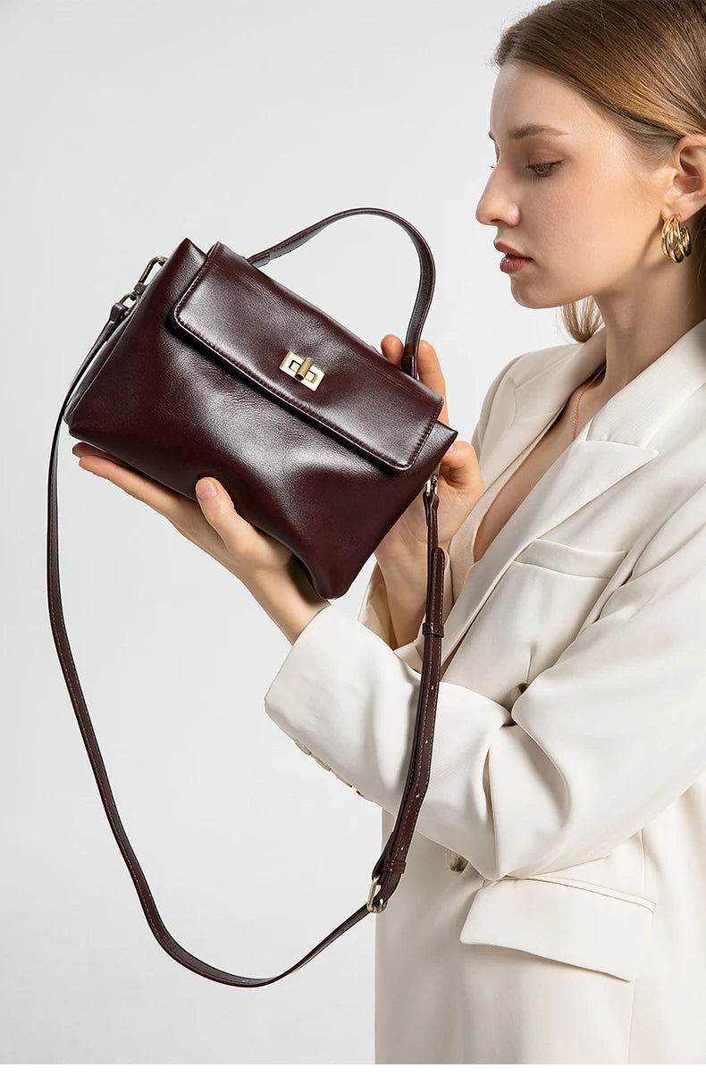 Sac fourre-tout en cuir de vachette véritable pour femme, sac à main en cuir souple pour femme, sacs à bandoulière à la mode, designer de luxe, initié féminin