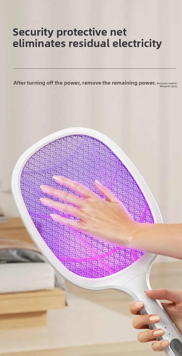 Tapette électrique anti-moustiques et lampe répulsive, Rechargeable par USB + Base, bâtons rechargeables, dispositif anti-insectes intérieur et extérieur 2 en 1