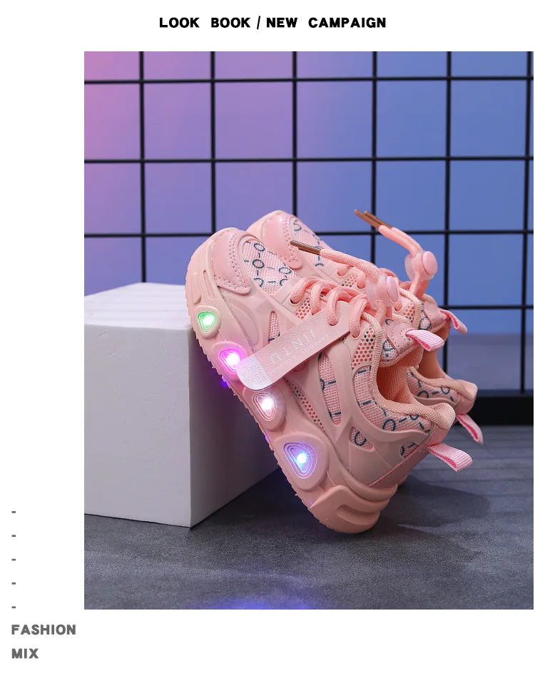 Enfants baskets 2025 printemps nouvelle fille Sneakers1-6 ans décontracté LED enfant chaussures mode filles chaussures chaussures De créateur Tenis De Mujer