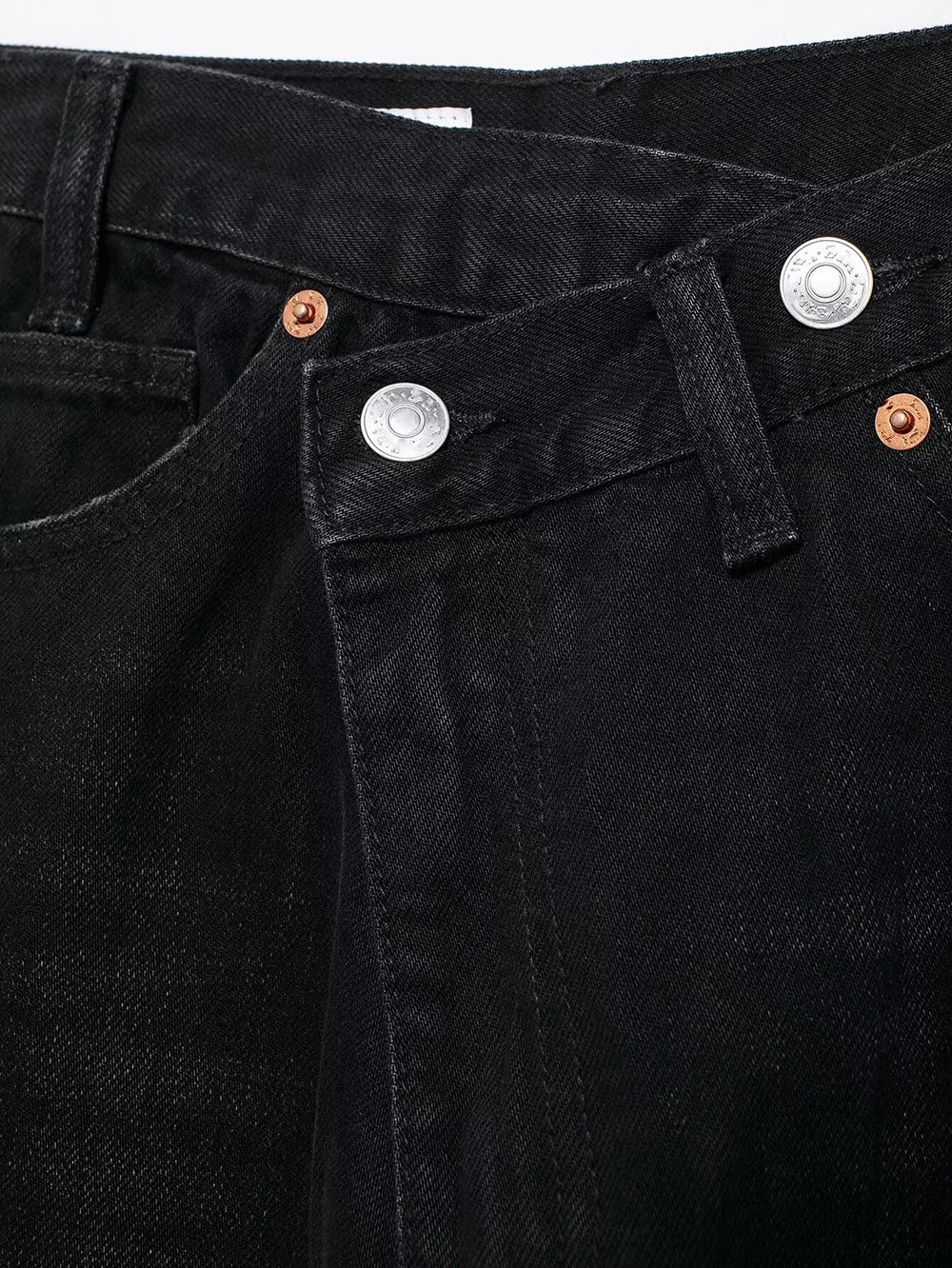 Jeans asymétriques à taille haute et à jambes larges pour femmes nouveaux modèles de base mode polyvalente pantalons droits pantalons