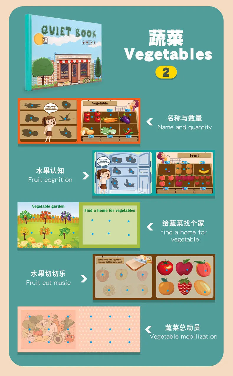 Livre occupé Montessori pour enfants en bas âge, jouets éducatifs pour bébés, livre silencieux, chiffres d'animaux, puzzle assorti