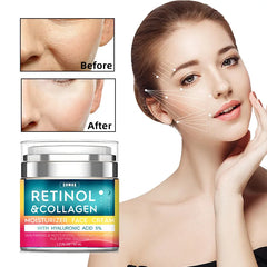 Crème pour le visage au rétinol, hydratante, raffermissante, éclaircissante, au collagène, à l'acide hyaluronique, produits de soins pour la peau, 50ml