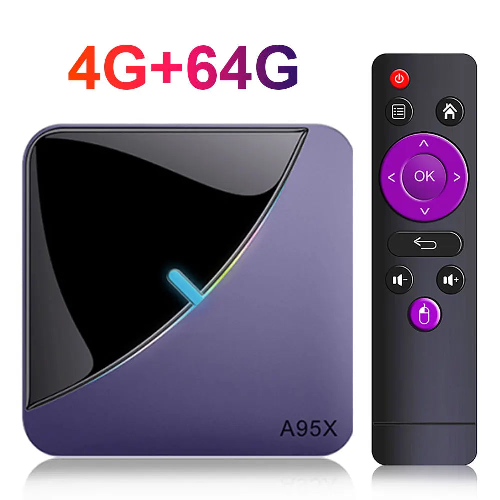 Boîtier Smart TV Android 11, A95X F3AirII, Amlogic S905Y4 BTpig, 4 Go RAM, 64 Go ROM, 4K, Vidéo RGB Light, 2024G, 5G, Touriste, Wifi, Décodeur Dean, 2.4