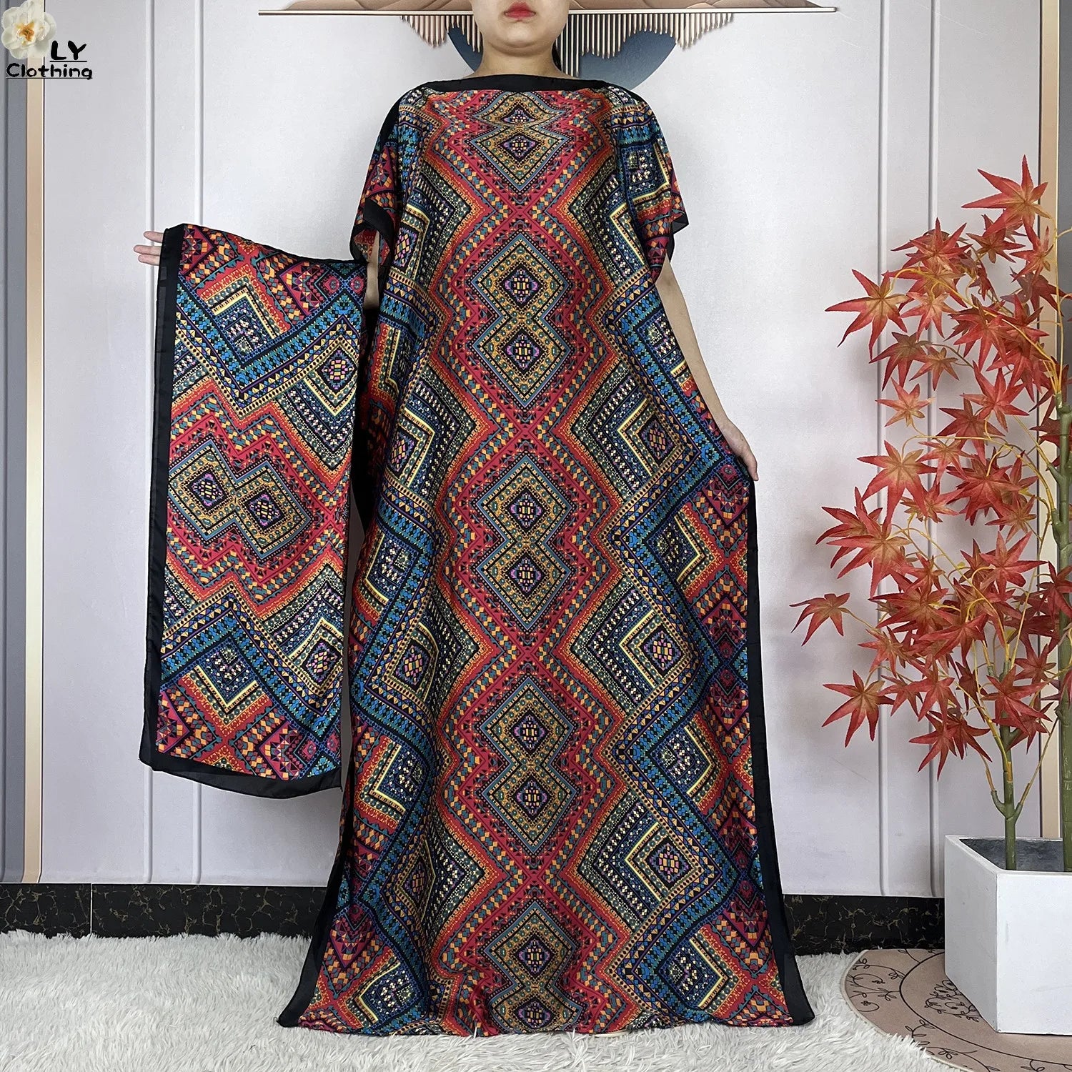 Muslim abayas with belt for women, African maxi dress, elegant evening dress, soft printed turban, new fashion, 2023