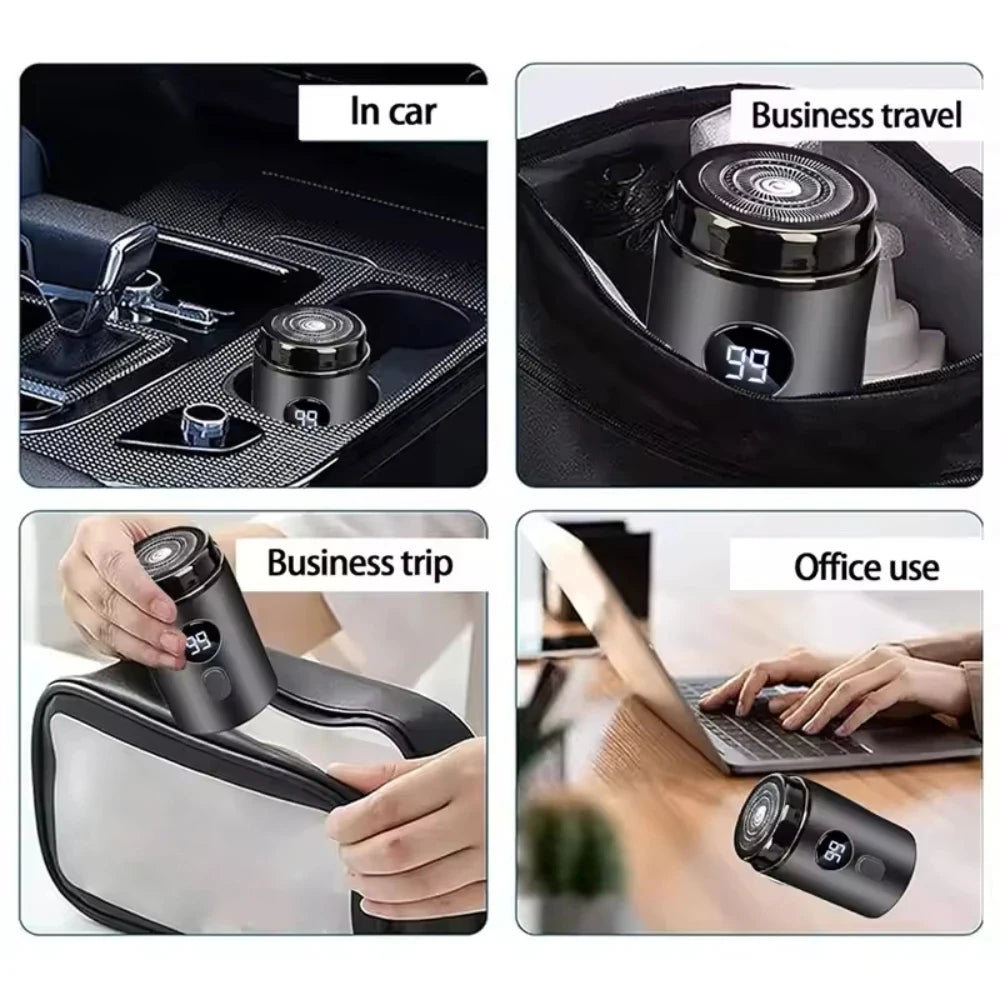 Mini rasoir électrique rechargeable pour hommes et femmes – Rasoir portable avec affichage numérique LED, chargement USB type-c pour voiture et usage domestique