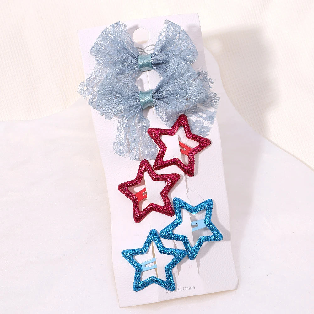 Enfants frais pince à cheveux ensemble fleur imprimé doux papillon épingles à cheveux enfants BB cheveux frange Clips Barrettes fille accessoires chapeaux