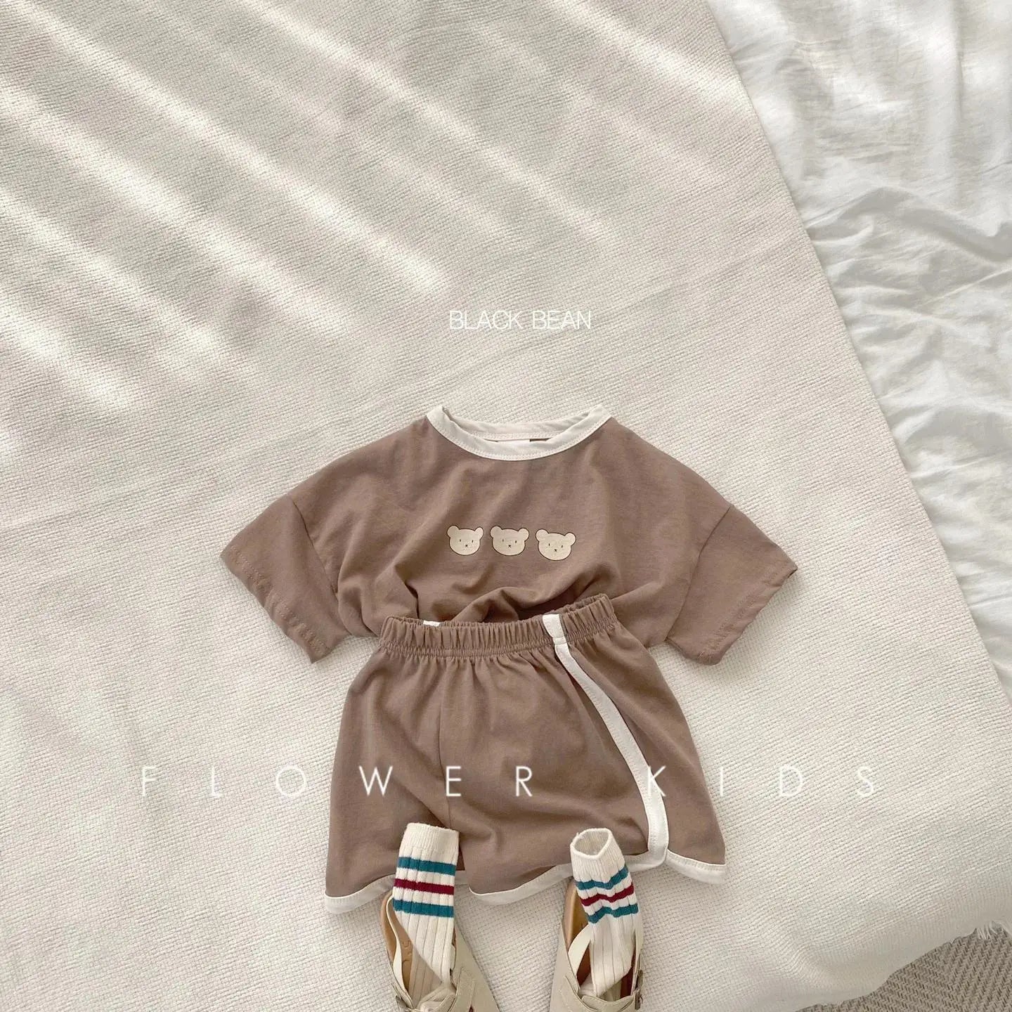 Ensemble de vêtements pour enfants, T-shirt et Short pour garçons et filles, 2 pièces, vêtements d'été à manches courtes pour bébés, costume confortable