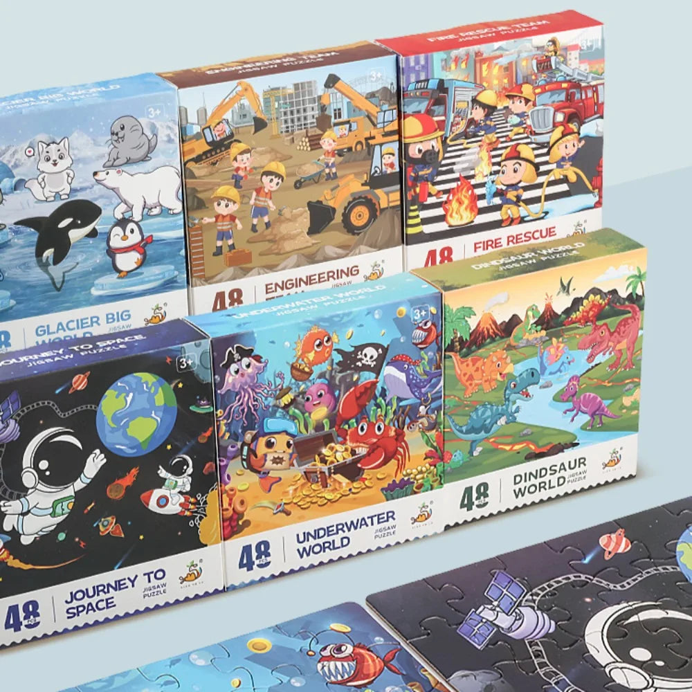 Jouets de puzzle pour enfants, jouets d'éducation précoce, cadeaux de souvenirs de la maternelle, exercice de la pensée et des capacités pratiques, 48 pièces