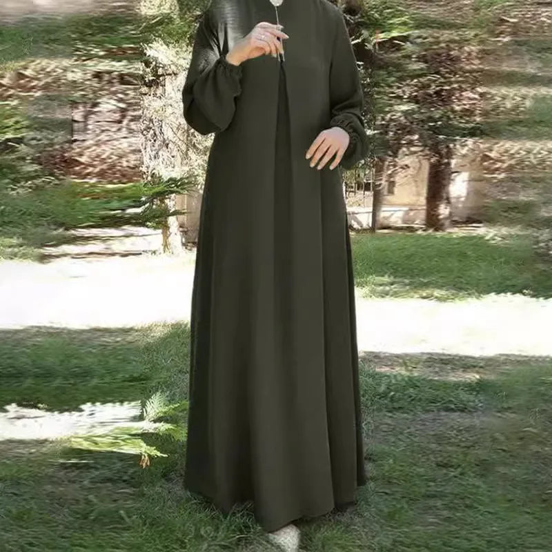 Robe Longue pour Femme Musulmane, Vêtement Éducatif, Eid Abaya, Dubaï, Arabie Saoudite, Maroc, Jalabiya, Ramadan, Couleur Unie, Islam Modeste