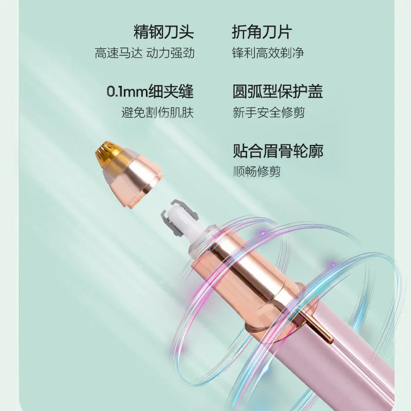 Automatic electric eyebrow trimmer, nose hair shaving tool, eyebrow pencil, beauty, charging scraper for men and women