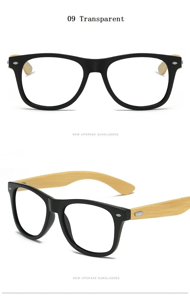 Lunettes de soleil en bois de bambou à la mode pour hommes et femmes, classiques carrées, Vintage, pour la conduite, noires, pour la pêche, UV400
