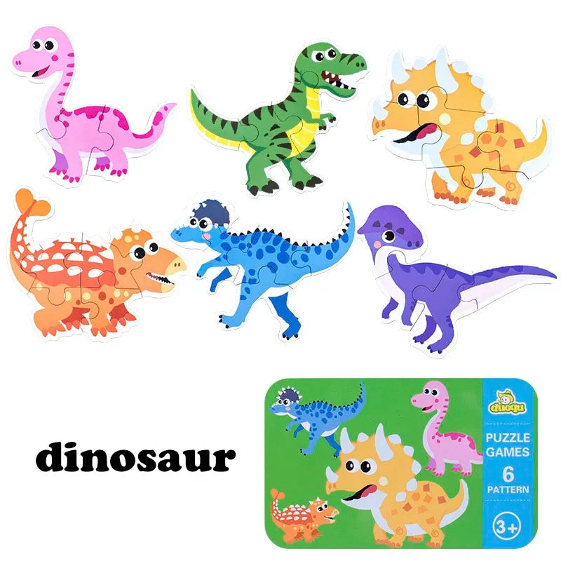 Puzzle en bois pour bébé jouets Montessori dos boîte en fer pour enfants de 2 3 et 4 ans