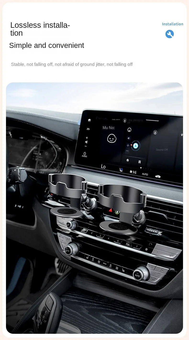 Porte-gobelet d'eau pour voiture, porte-boisson au thé, sortie de climatisation, cendrier, siège à cadre fixe, multifonction