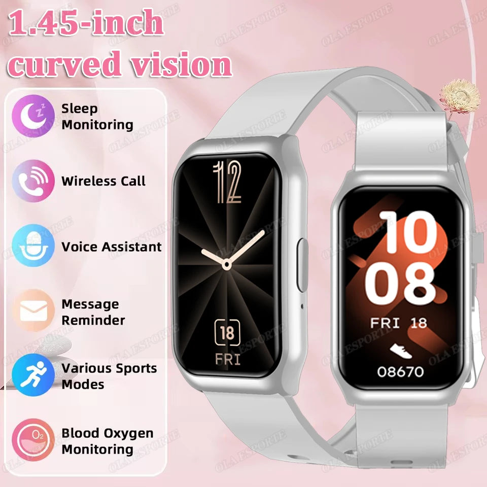 Nouveau écran incurvé montre intelligente 2025 pour montre de santé fréquence cardiaque sang oxygène/pression moniteur de sommeil sport étanche Smartwatch
