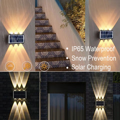 Projecteur extérieur 4/6/8LED lampe murale solaire éclairage supérieur et inférieur lampadaire étanche à énergie solaire pour balcon cour