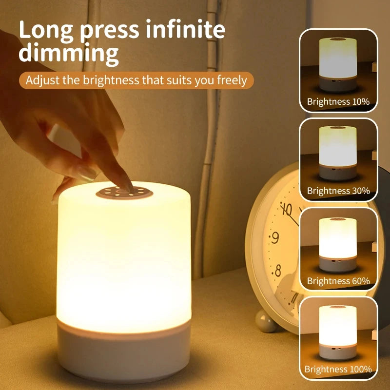 Veilleuse LED à capteur tactile pour enfants, lumière à intensité variable en continu, à côté de la lampe, chargement USB, lampe de table, veilleuse pour bébé, chambre à coucher
