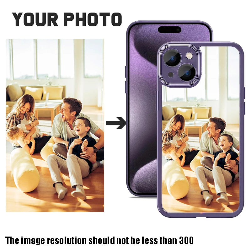 Personalized phone case with name and photo, protective case for iPhone Air 17 16 15 14 Pro Max 13 12 Pro Max 11