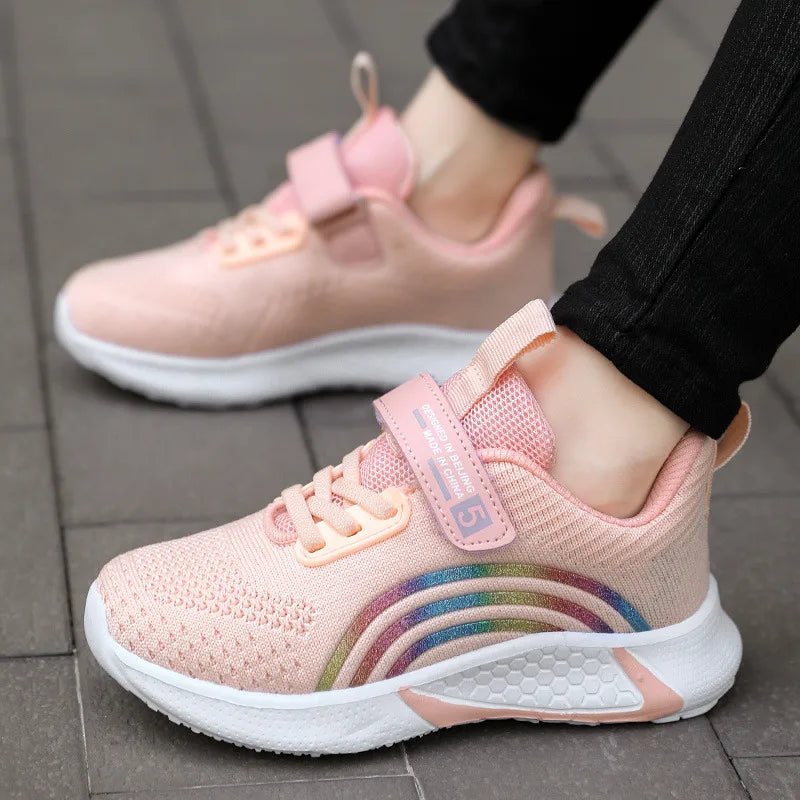 Nouveau Design rouge formateurs chaussures pour enfants filles confortable plate-forme fille chaussures de sport grande taille 38 enfants baskets de course