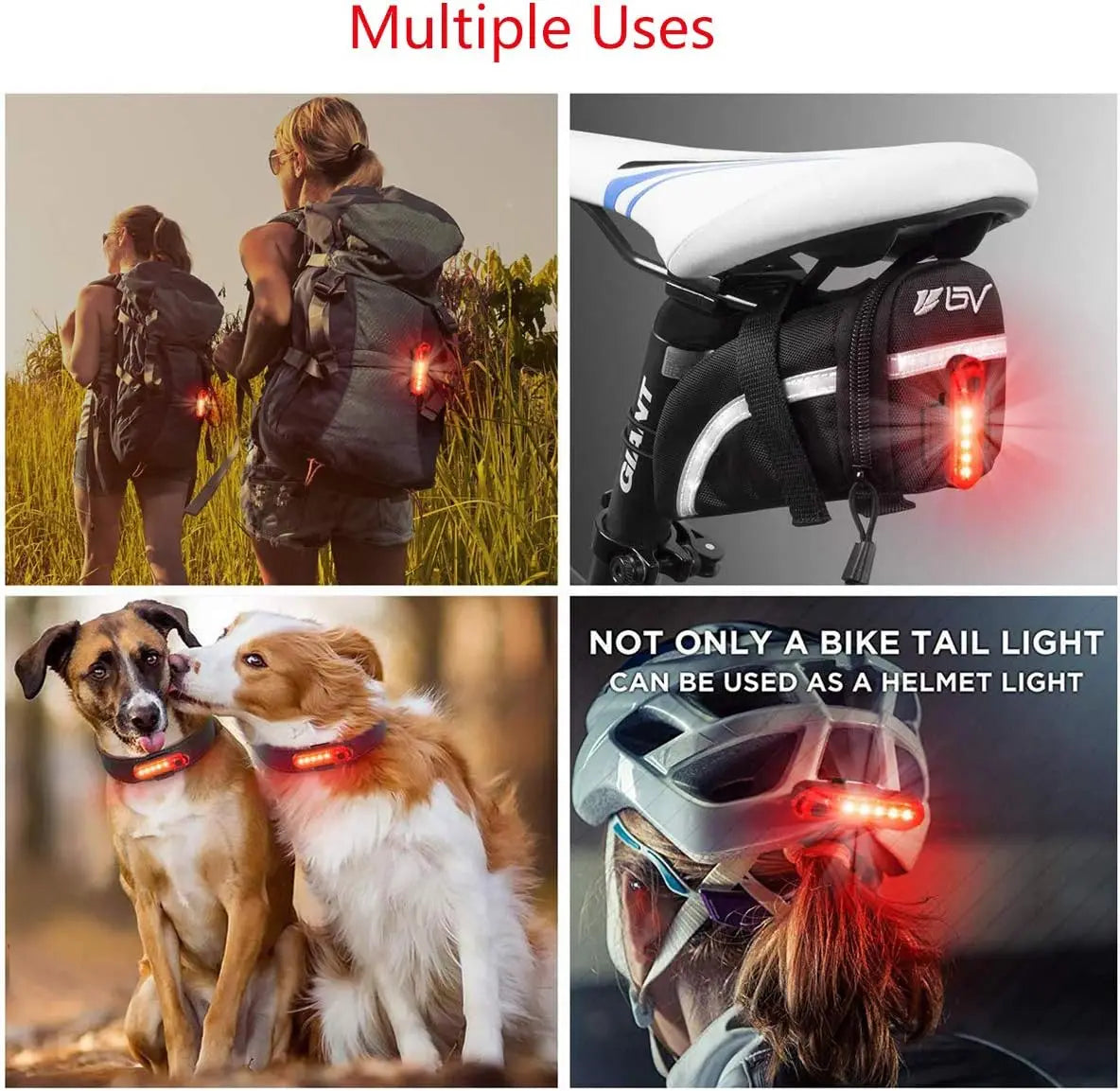 Feu arrière de vélo vtt, lumière rouge, lampe de sécurité chauffante, Rechargeable par USB, lumière Led, accessoires de vélo