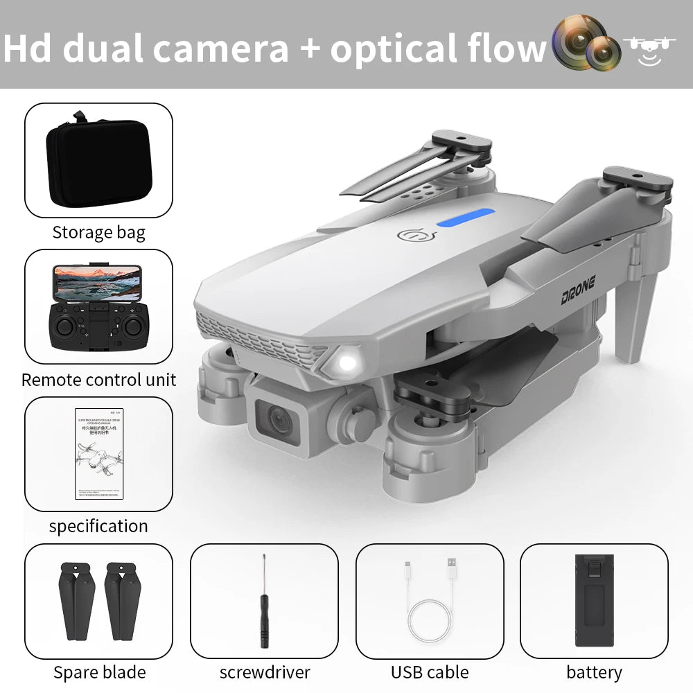 2025 E88 Pro Drone professionnel HD 4K RC avion double caméra localisation du flux optique RC quadrirotor avion hélicoptère garçon jouet
