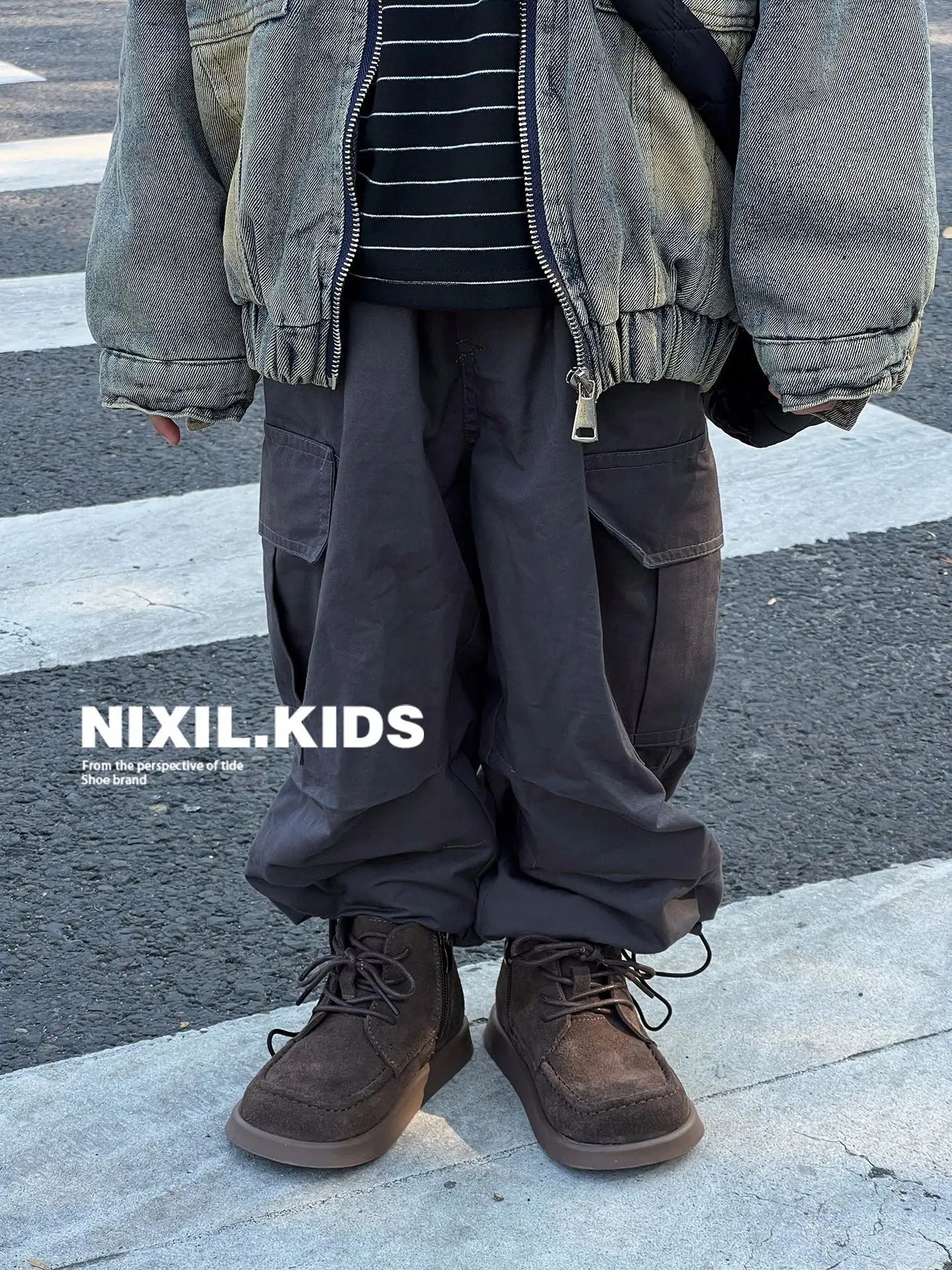 Bottes de neige en cuir véritable pour enfants, peluche, daim, semelle souple, rinçage, extérieur, chaud, garçons, filles, taille 22-33, hiver