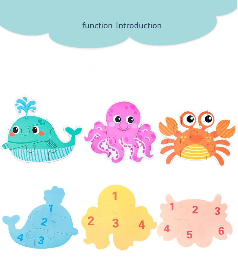 Montessori bébé Puzzle jouets éducatifs pour enfants 2 à 4 ans enfant en bas âge 3D Puzzle en bois enfants boîte de fer jeux de Puzzle jouets