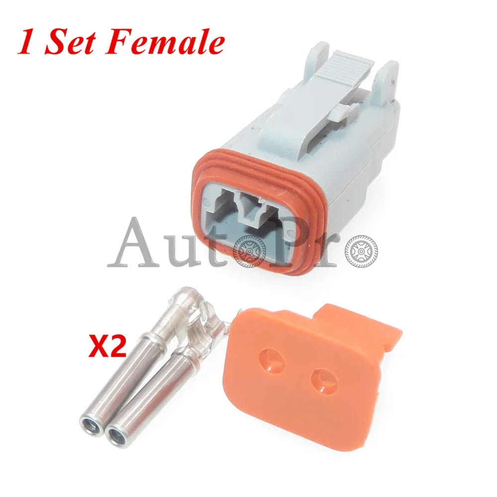 1 ensemble 2 trous Auto pièces AT06-2S AT04-2P DT04-2P DT06-2S AC assemblage voiture étanche câblage connecteur Auto étanche prise