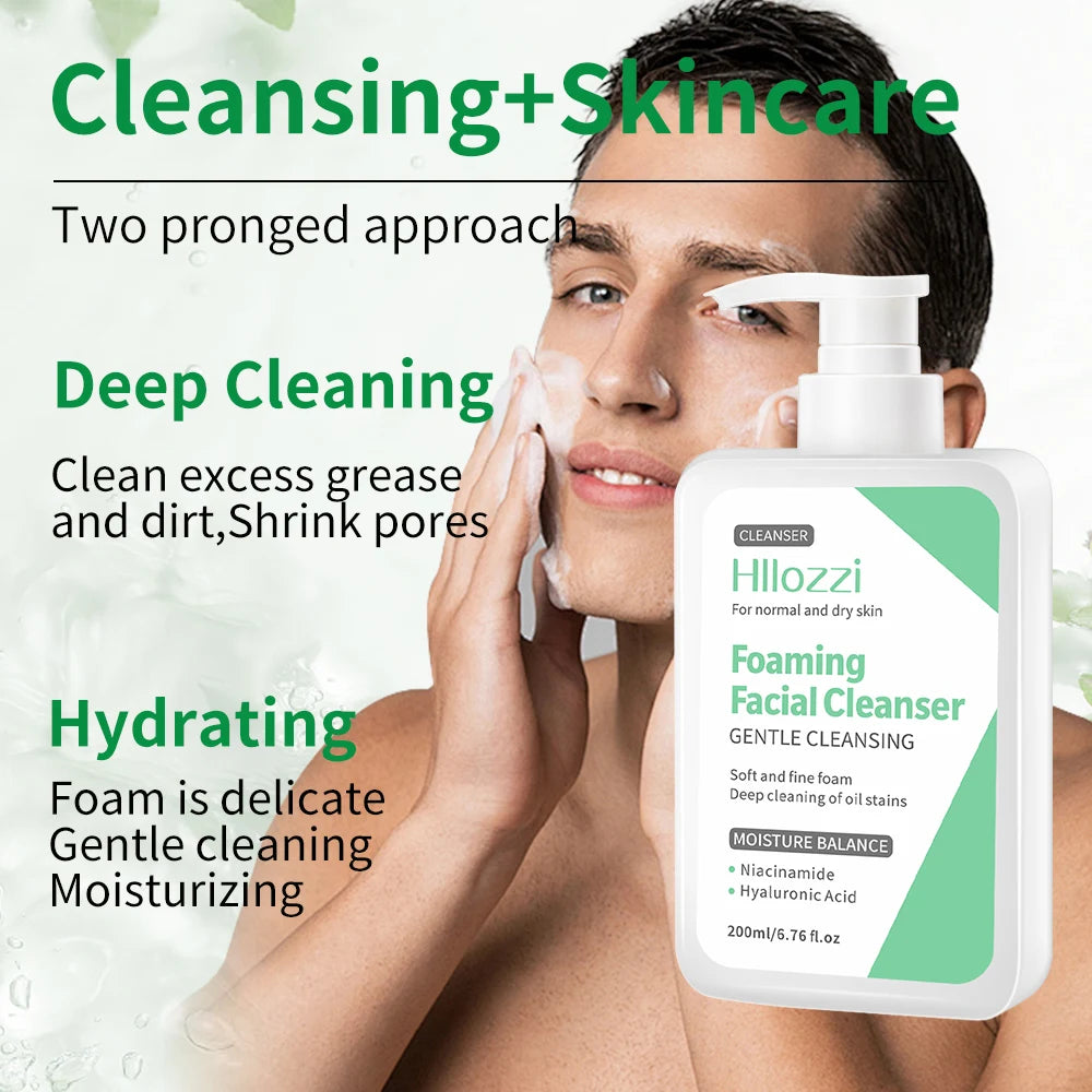 Nettoyant pour le visage pour hommes, peau hydratante, rafraîchissante et propre, produits de soins de la peau d'été, contrôle de l'huile, élimination des points noirs